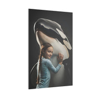 Leinwandbild Mädchen & Orka - Aus der Serie Little Girl Animal - Canvas bei HappyHugPixels