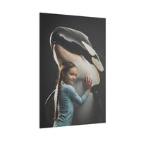 Leinwandbild Mädchen & Orka - Aus der Serie Little Girl Animal - Canvas bei HappyHugPixels