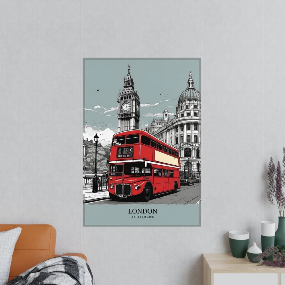 London Red Bus - Travelposter Englands berühmtetes Fahrzeug - Poster bei HappyHugPixels