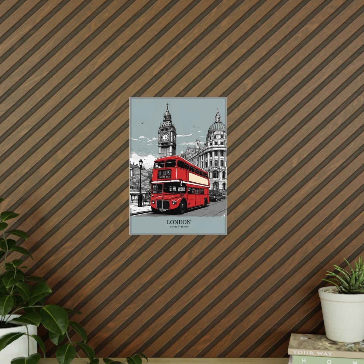 London Red Bus - Travelposter Englands berühmtetes Fahrzeug - Poster bei HappyHugPixels