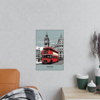 London Red Bus - Travelposter Englands berühmtetes Fahrzeug - Poster bei HappyHugPixels