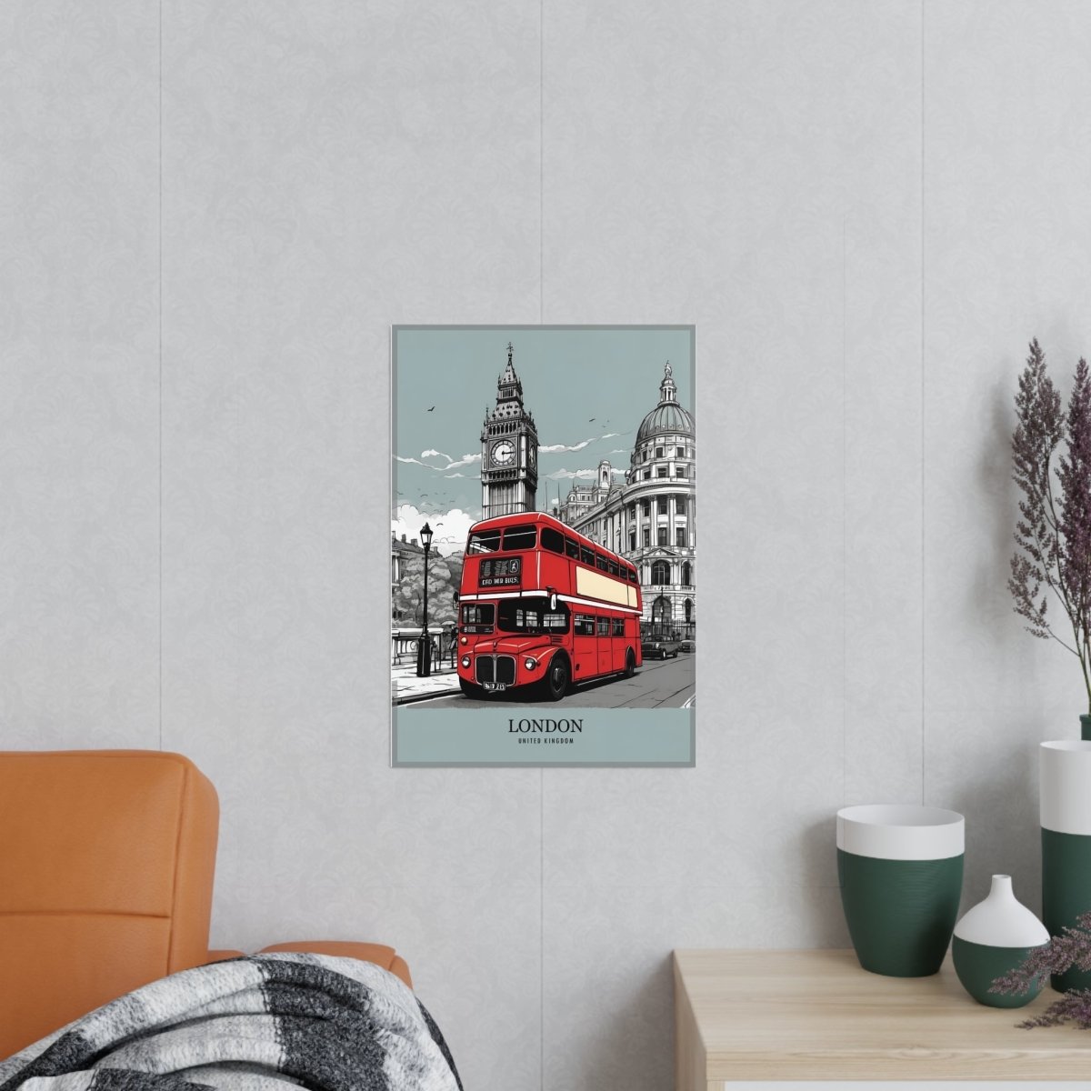 London Red Bus - Travelposter Englands berühmtetes Fahrzeug - Poster bei HappyHugPixels