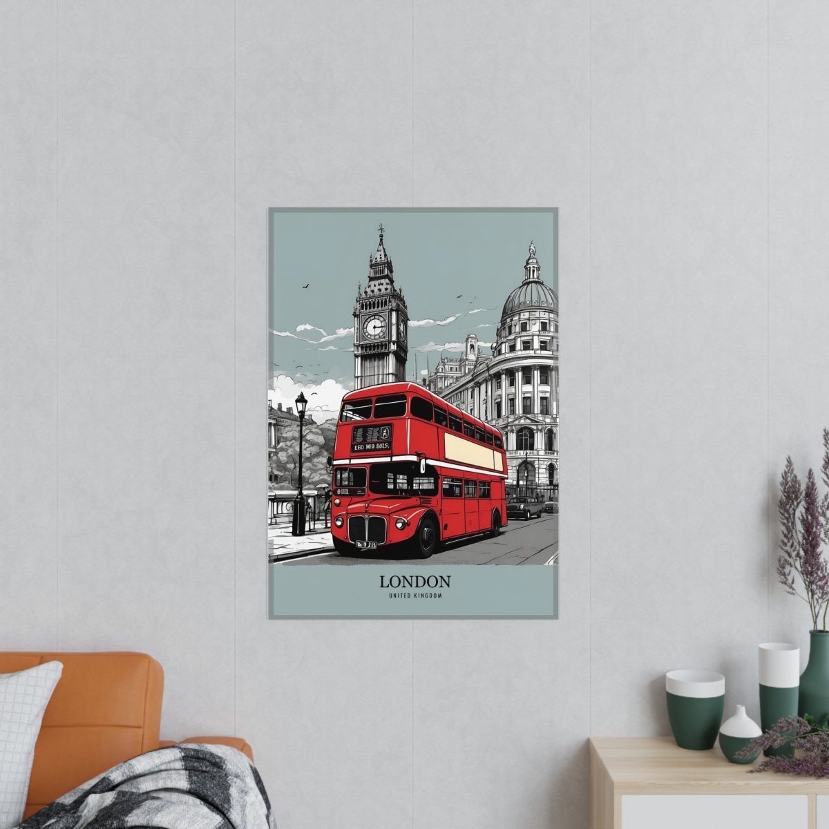 London Red Bus - Travelposter Englands berühmtetes Fahrzeug - Poster bei HappyHugPixels