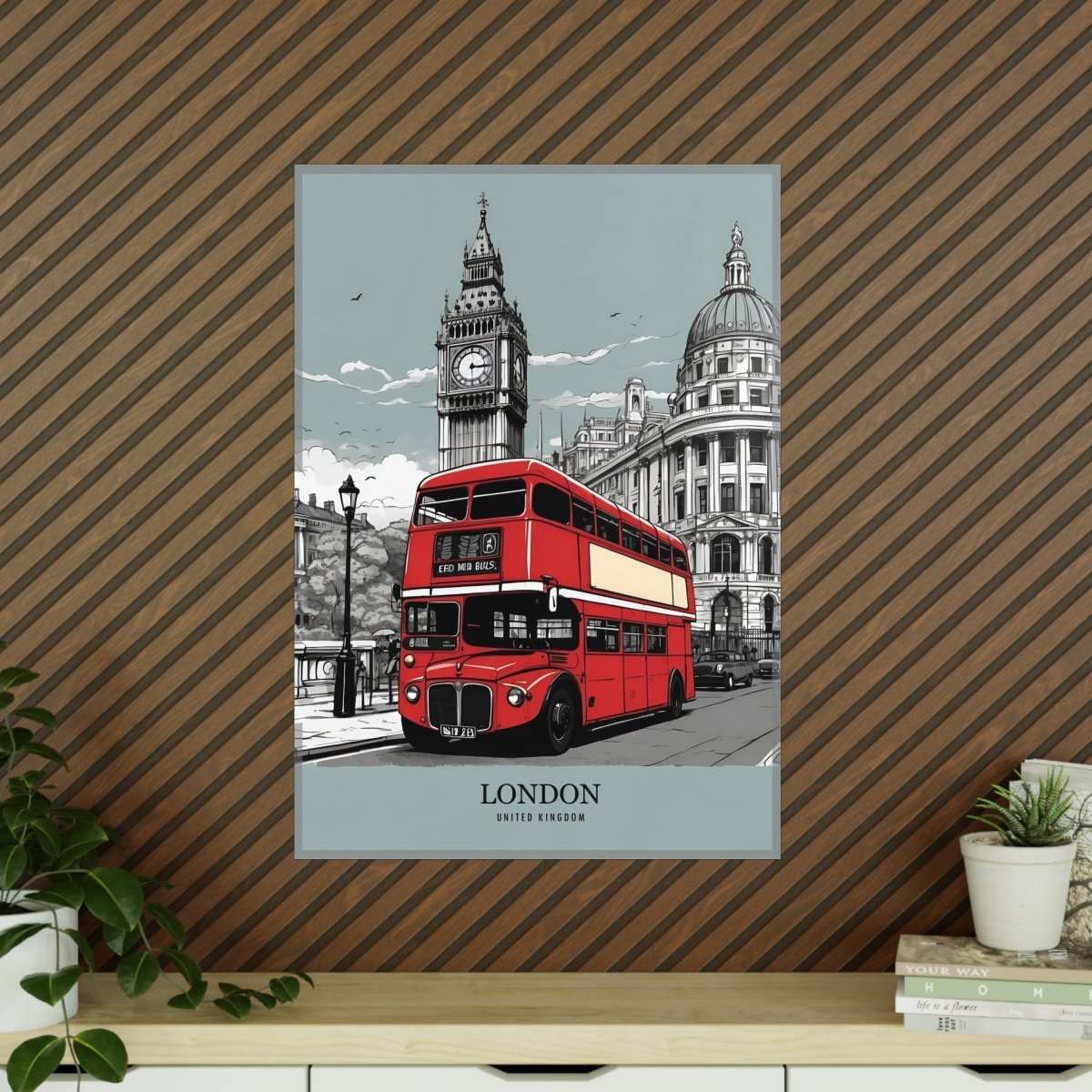 London Red Bus - Travelposter Englands berühmtetes Fahrzeug - Poster bei HappyHugPixels