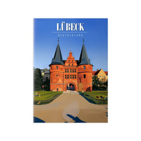 Lübeck Holstentor Reiseposter: Historisches Wahrzeichen auf Premium - Fotopapier - Poster bei HappyHugPixels