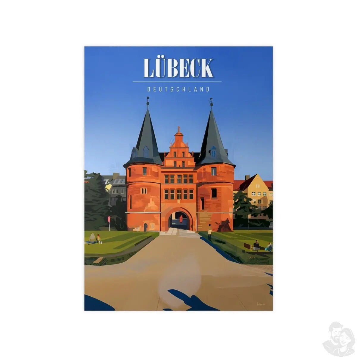 Lübeck Holstentor Reiseposter: Historisches Wahrzeichen auf Premium - Fotopapier - Poster bei HappyHugPixels