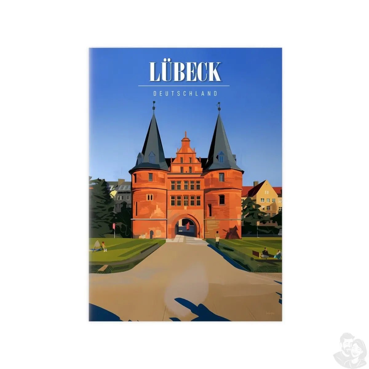Lübeck Holstentor Reiseposter: Historisches Wahrzeichen auf Premium - Fotopapier - Poster bei HappyHugPixels