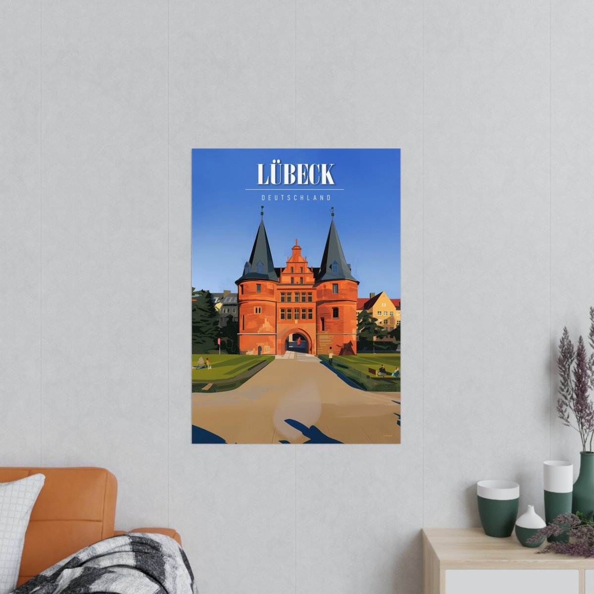 Lübeck Holstentor Reiseposter: Historisches Wahrzeichen auf Premium - Fotopapier - Poster bei HappyHugPixels