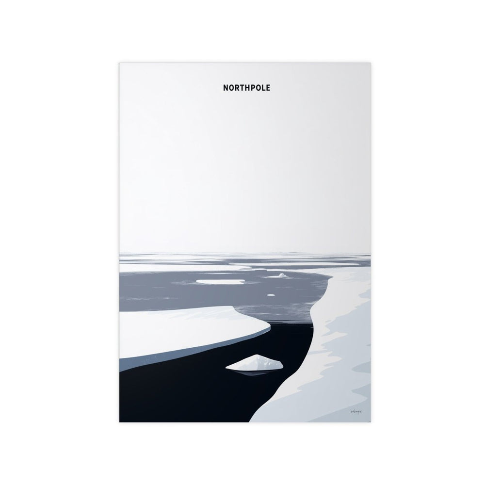 Minimalistisches Nordpol Reiseposter - Arktische Eislandschaft in 4 Größen - Poster bei HappyHugPixels