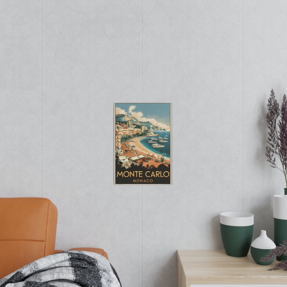 Monte Carlo Monaco Vintage Reiseposter – Luxuriöses Flair - Poster bei HappyHugPixels