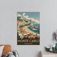 Monte Carlo Monaco Vintage Reiseposter – Luxuriöses Flair - Poster bei HappyHugPixels