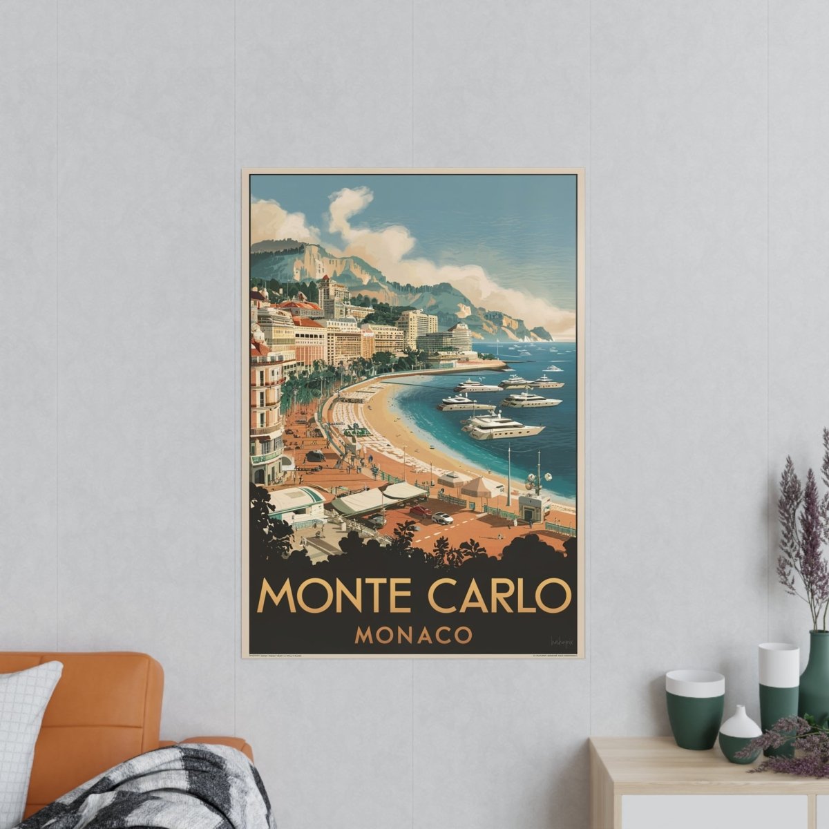 Monte Carlo Monaco Vintage Reiseposter – Luxuriöses Flair - Poster bei HappyHugPixels