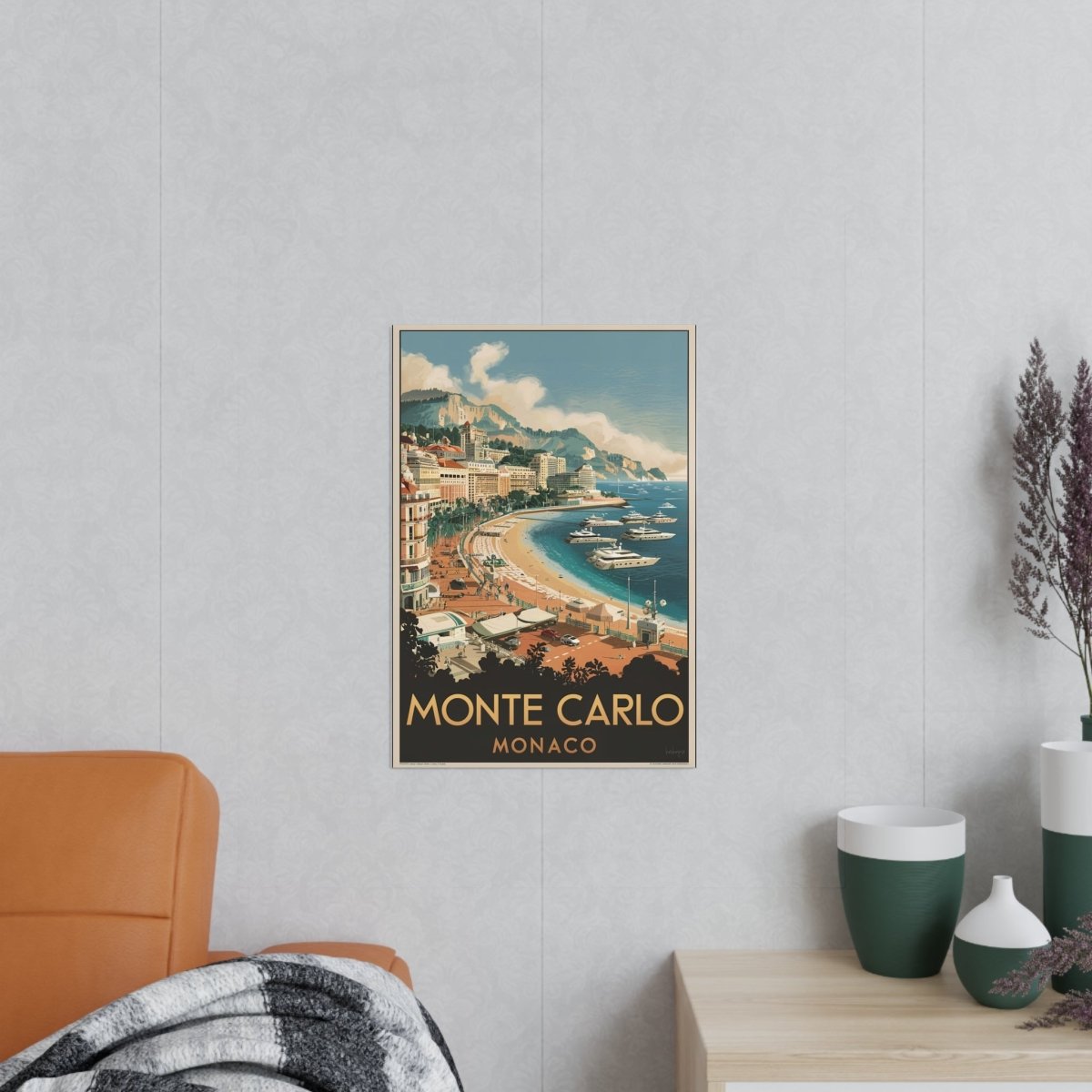 Monte Carlo Monaco Vintage Reiseposter – Luxuriöses Flair - Poster bei HappyHugPixels