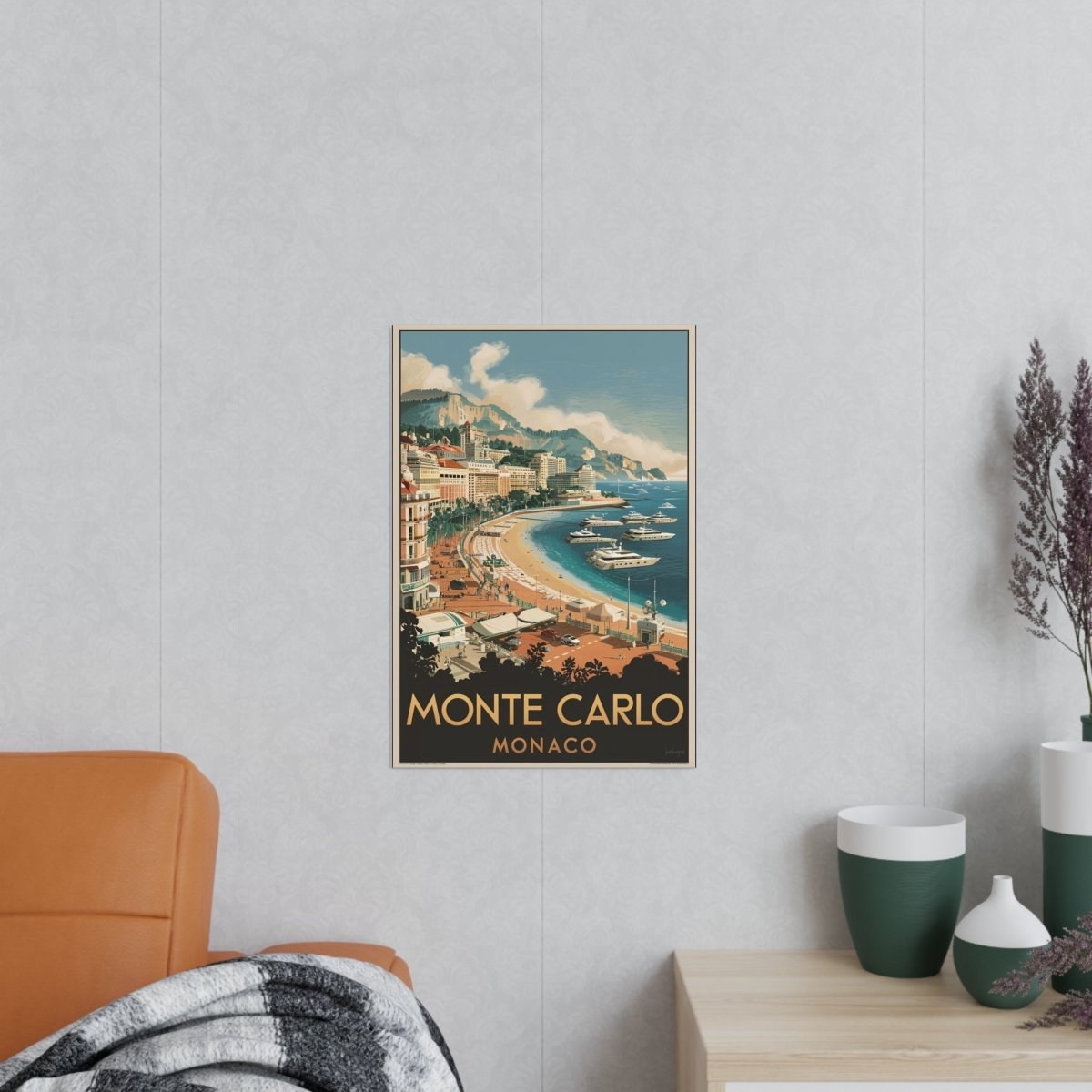 Monte Carlo Monaco Vintage Reiseposter – Luxuriöses Flair - Poster bei HappyHugPixels