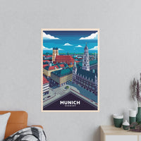 München Poster - 8 - bit Retro Reiseplakat Deutschland Wanddeko - Poster bei HappyHugPixels