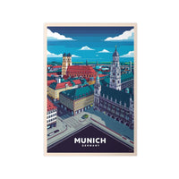 München Poster - 8 - bit Retro Reiseplakat Deutschland Wanddeko - Poster bei HappyHugPixels