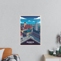 München Poster - 8 - bit Retro Reiseplakat Deutschland Wanddeko - Poster bei HappyHugPixels