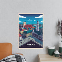 München Poster - 8 - bit Retro Reiseplakat Deutschland Wanddeko - Poster bei HappyHugPixels