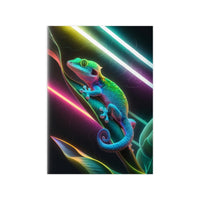 Neon Gecko Kunstposter – Farbintensives Wandbild - Poster bei HappyHugPixels