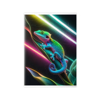 Neon Gecko Kunstposter – Farbintensives Wandbild - Poster bei HappyHugPixels