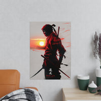 Ninja Gaming Poster - Episches Design mit Sonnenuntergang - Poster bei HappyHugPixels