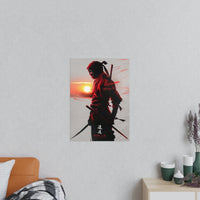 Ninja Gaming Poster - Episches Design mit Sonnenuntergang - Poster bei HappyHugPixels