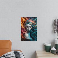 Paperquilling Kunstposter - Elegante Frau mit geschlossenen Augen - Poster bei HappyHugPixels