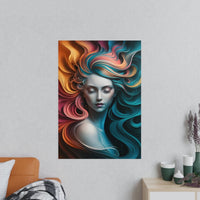 Paperquilling Kunstposter - Elegante Frau mit geschlossenen Augen - Poster bei HappyHugPixels