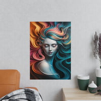 Paperquilling Kunstposter - Elegante Frau mit geschlossenen Augen - Poster bei HappyHugPixels