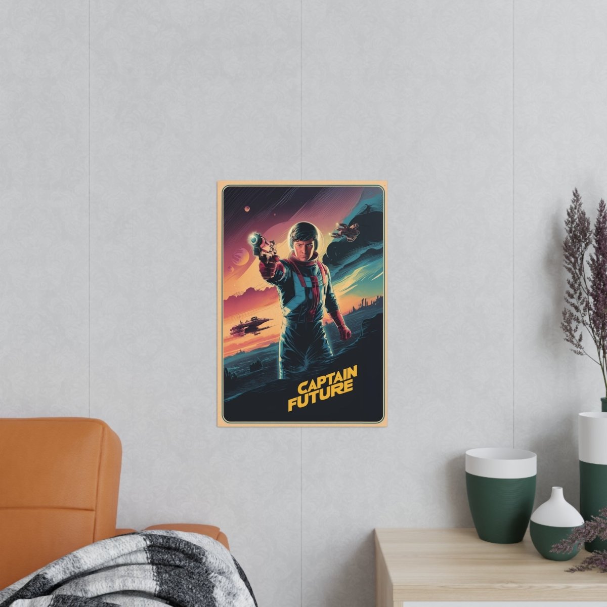 Retro Sci - Fi Gaming Poster - Captain Future - KI Illustration - Poster bei HappyHugPixels