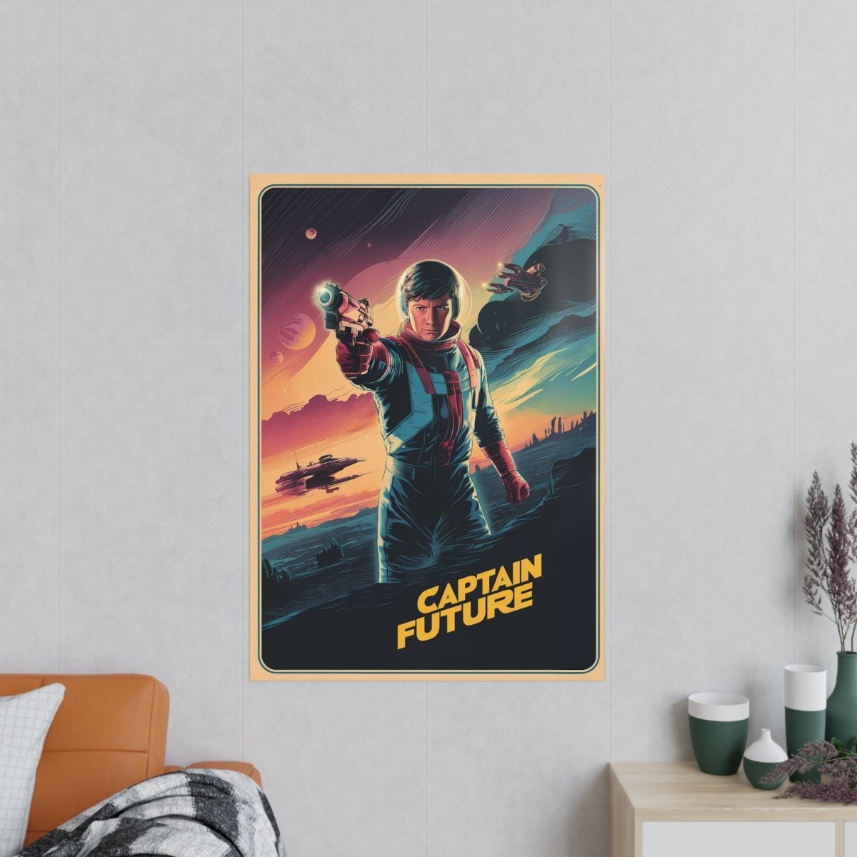 Retro Sci - Fi Gaming Poster - Captain Future - KI Illustration - Poster bei HappyHugPixels