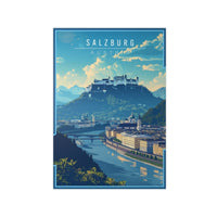 Salzburg Travelposter - Historische Stadtansicht Österreich - Poster bei HappyHugPixels