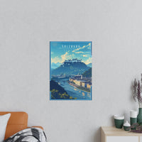 Salzburg Travelposter - Historische Stadtansicht Österreich - Poster bei HappyHugPixels