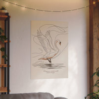 Schwan Leinwand Bild "Stille Eleganz" – Line Draw - Ästhetik und Ruhe - Canvas bei HappyHugPixels