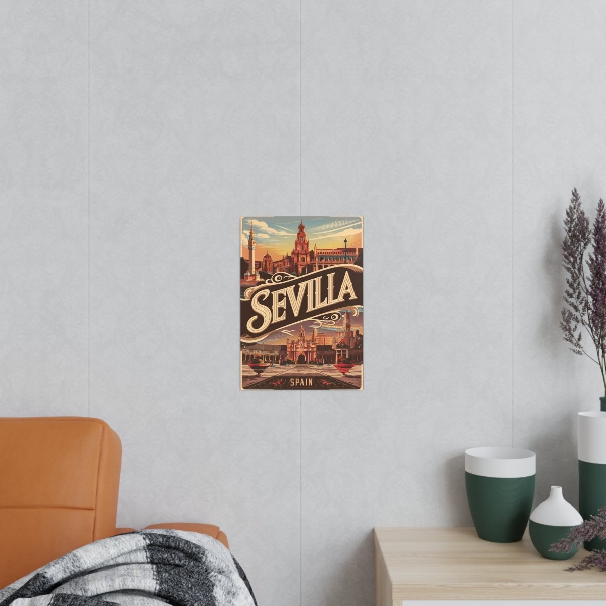 Sevilla Poster - Vintage Reiseposter Spanien Wanddekoration - Poster bei HappyHugPixels