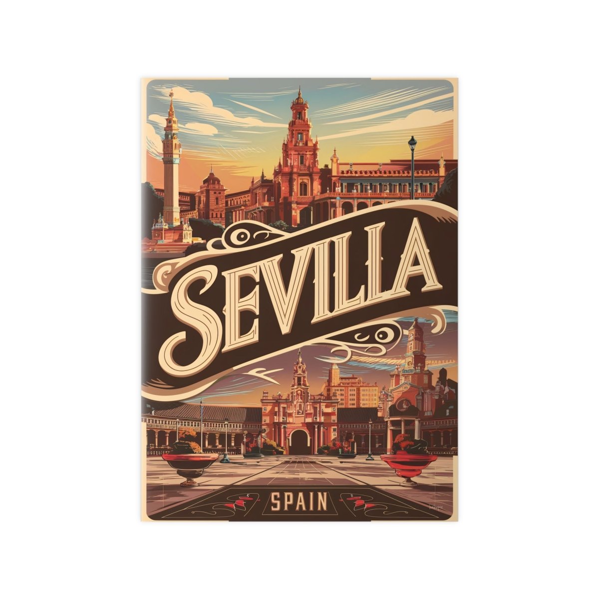 Sevilla Poster - Vintage Reiseposter Spanien Wanddekoration - Poster bei HappyHugPixels