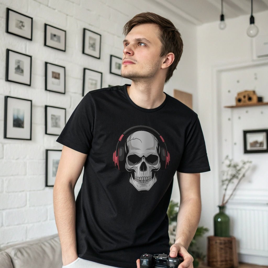 Skull Headphones T-Shirt Unisex - T-Shirt bei HappyHugPixels