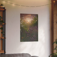 Sonnenaufgang Wildblumenwiese auf Leinwand – Naturkunst (German HighQuality Print) - Canvas bei HappyHugPixels