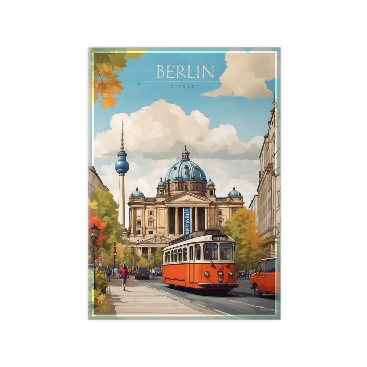 Berlin Poster –Elegantes Travelposter, Straßenb. Fernseht. - Poster bei HappyHugPixels