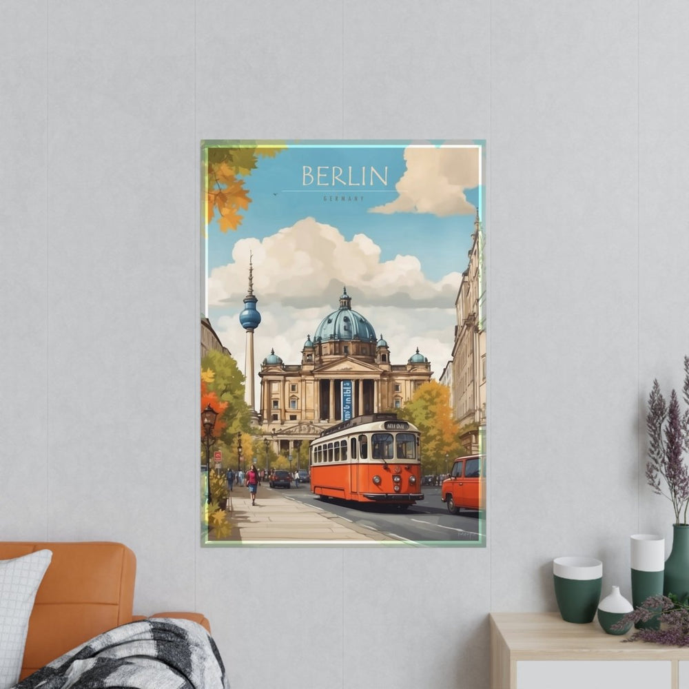 Berlin Poster –Elegantes Travelposter, Straßenb. Fernseht. - Poster bei HappyHugPixels