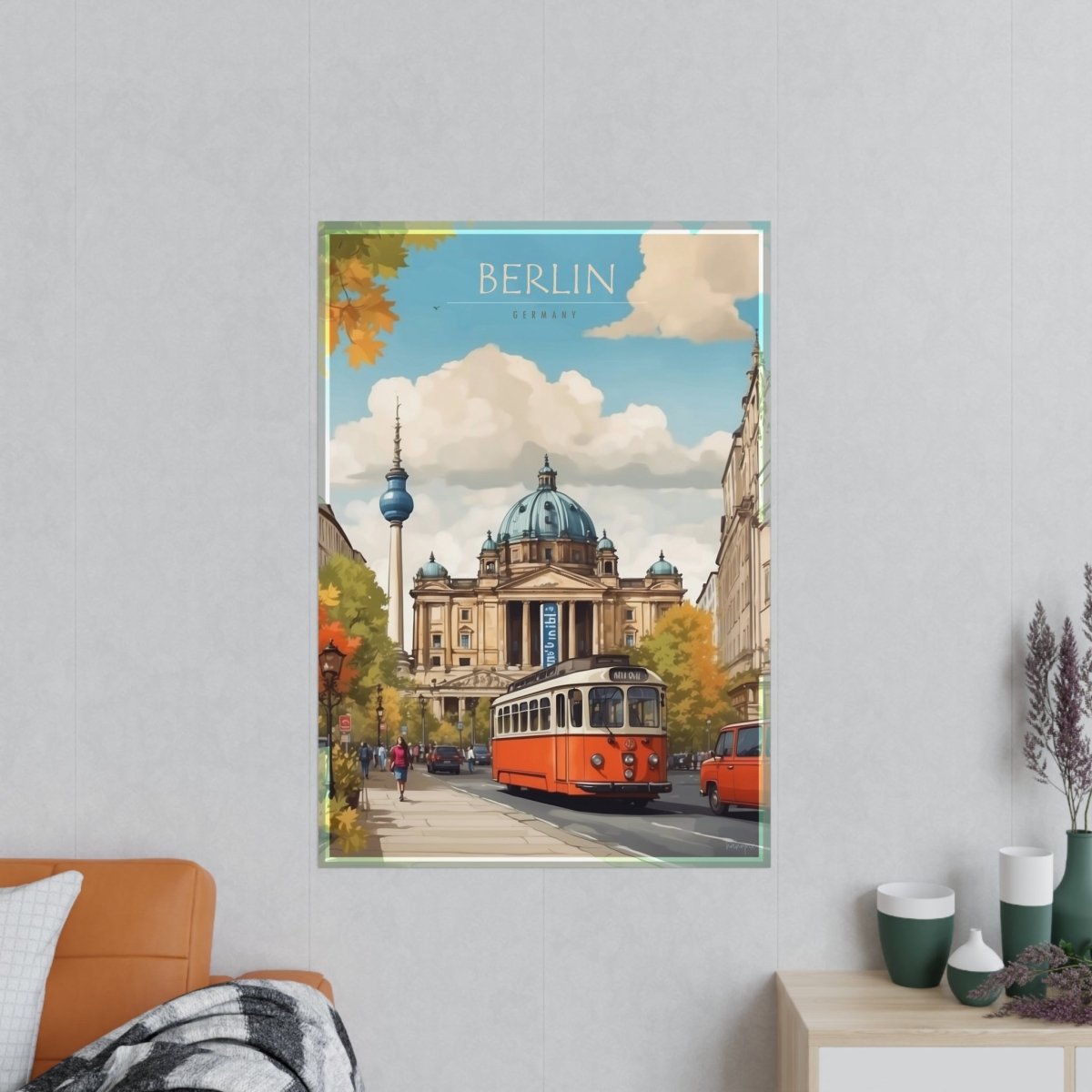 Berlin Poster –Elegantes Travelposter, Straßenb. Fernseht. - Poster bei HappyHugPixels