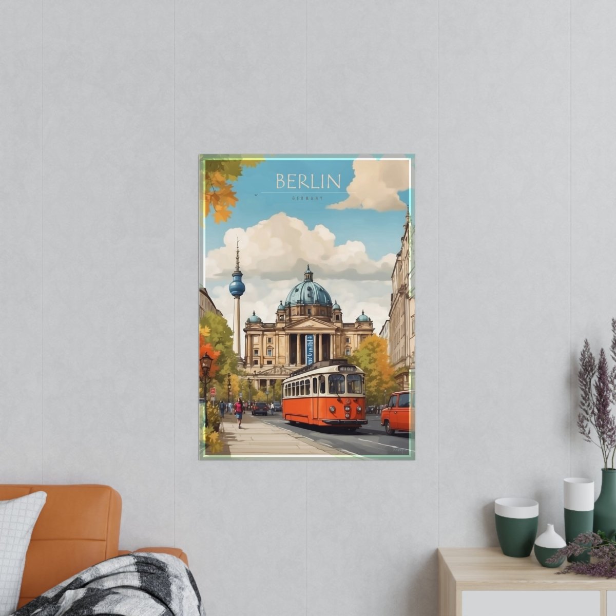 Berlin Poster –Elegantes Travelposter, Straßenb. Fernseht. - Poster bei HappyHugPixels