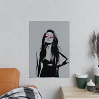 Street Art Kunstposter - Frau mit Rosa Sonnenbrille - Photopaper - Poster bei HappyHugPixels