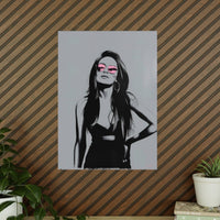 Street Art Kunstposter - Frau mit Rosa Sonnenbrille - Photopaper - Poster bei HappyHugPixels