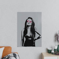 Street Art Kunstposter - Frau mit Rosa Sonnenbrille - Photopaper - Poster bei HappyHugPixels