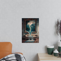 Surreales Kunstposter Wasserfall - Traumhafte Landschaft im Zimmer - Poster bei HappyHugPixels