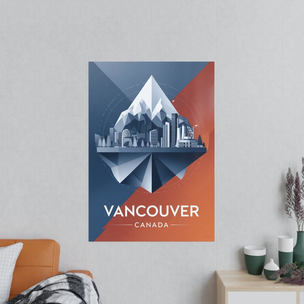 Vancouver Reiseposter: Moderne Skyline auf Premium - Fotopapier - Poster bei HappyHugPixels