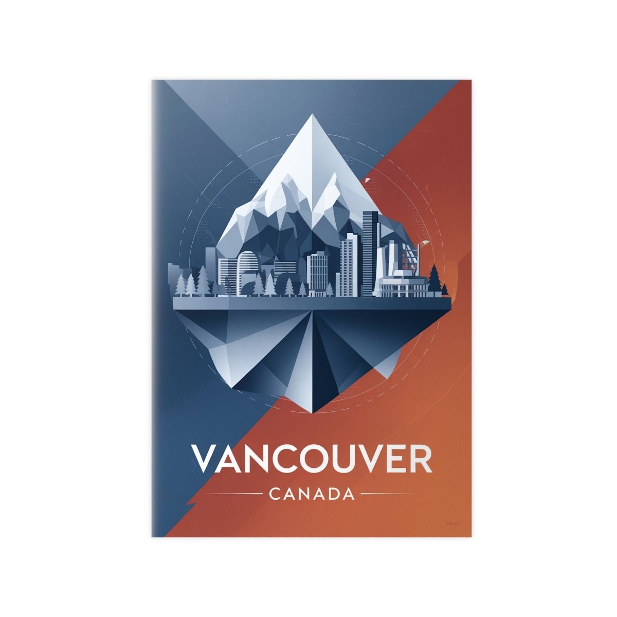 Vancouver Reiseposter: Moderne Skyline auf Premium - Fotopapier - Poster bei HappyHugPixels