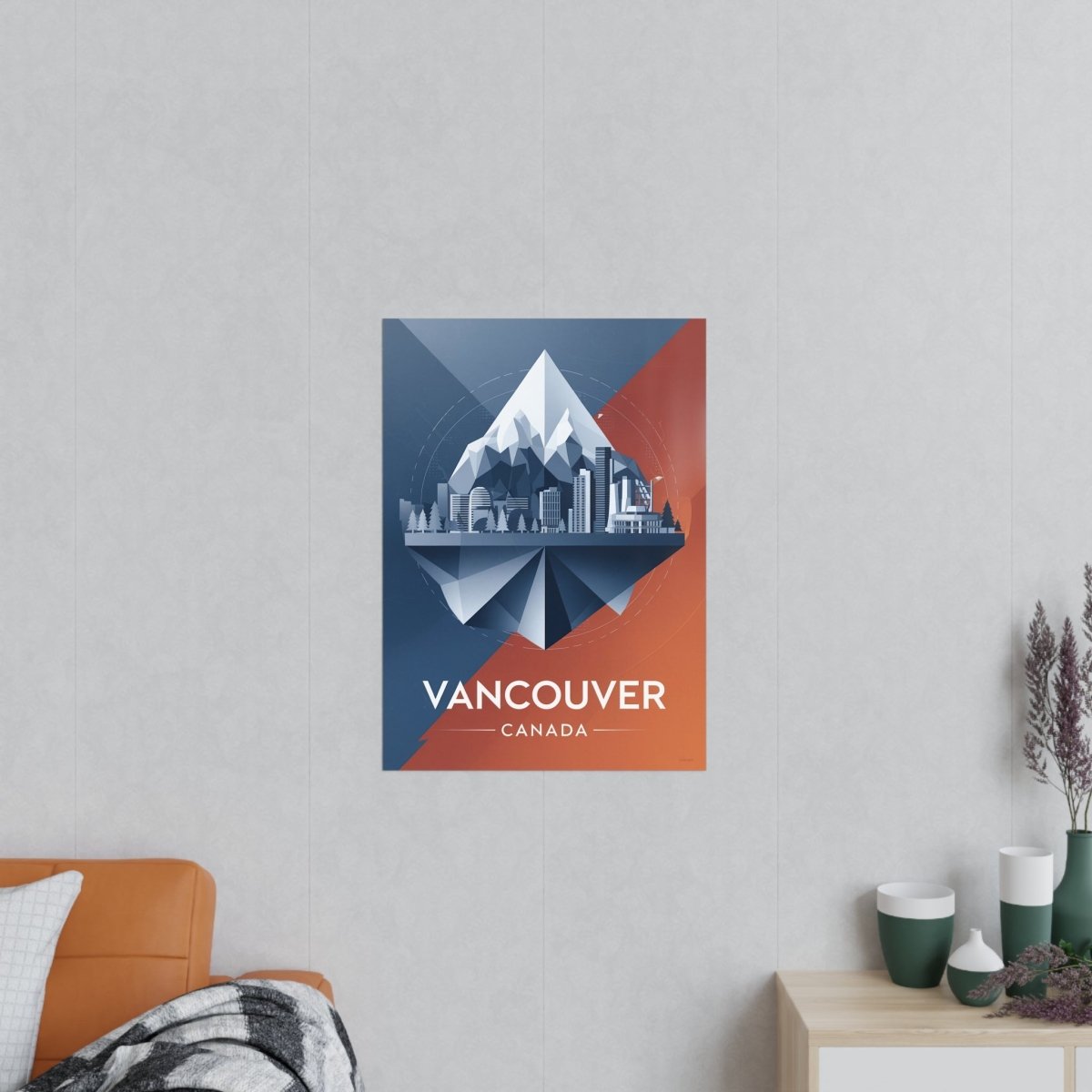 Vancouver Reiseposter: Moderne Skyline auf Premium - Fotopapier - Poster bei HappyHugPixels