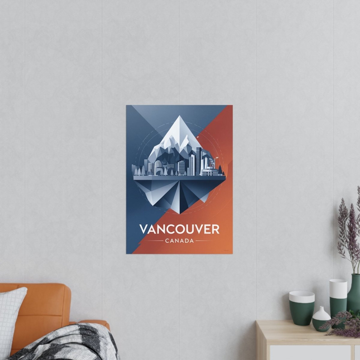 Vancouver Reiseposter: Moderne Skyline auf Premium - Fotopapier - Poster bei HappyHugPixels